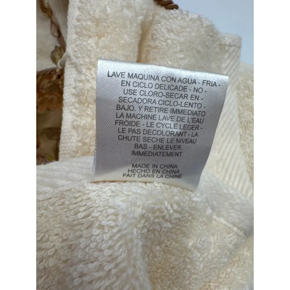 Croscill Ivory Decorative Tassel Guest Hand Towel Gold Fringe Traditional Bath